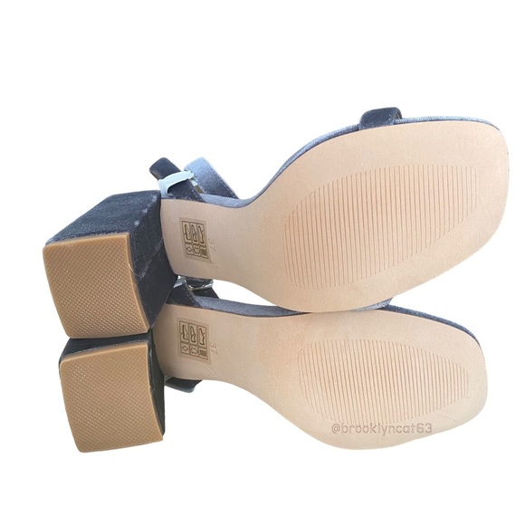 Mode Collective BLOCK PARTY SANDAL Open Toe Heels Velvet Gray 37 - Picture 10 of 15